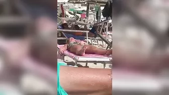 Horny MILF Caught Fingering Her Wet Pussy in Public Beach Crowd - Voyeur Spy Cam!