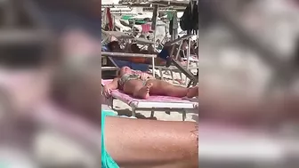 Horny MILF Caught Fingering Her Wet Pussy in Public Beach Crowd - Voyeur Spy Cam!