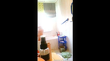 Lustful Hidden Cam Snags Wife Fingering Her Soaked Twat, Home Alone in Bathroom Heat!