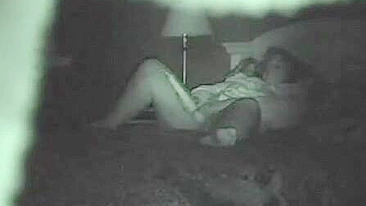 Sneaky Bedroom Spy Cam Captures Wife Rubbing Her Throbbing Slit, Aching for Fucked!