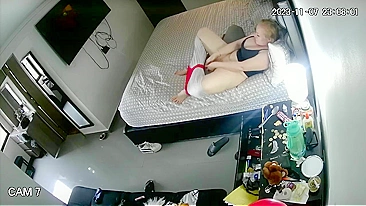 Sex-Starved Widow Bitch Rubs Her Throbbing Twat with Dildos on Secret Night Camera