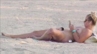 Lustful MILF Ravishing Her Soaking Cunt Amidst Noisy Beach Mob On Ocean Shore - Hidden Cam