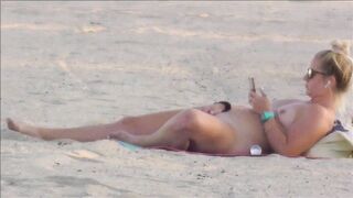 Lustful MILF Ravishing Her Soaking Cunt Amidst Noisy Beach Mob On Ocean Shore - Hidden Cam