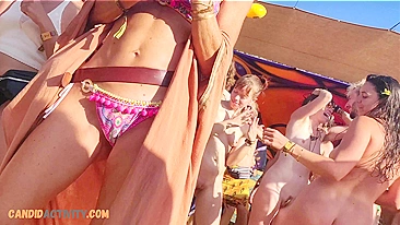Crazy naked beach party - Stealth Cam Reveals All!