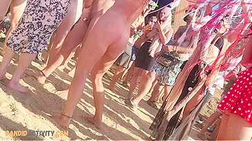 Crazy naked beach party - Stealth Cam Reveals All!