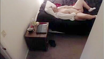 Thick Mom Caught Masturbating Her Dripping Cunt to Porn on Hidden Cam