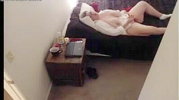 Thick Mom Caught Masturbating Her Dripping Cunt to Porn on Hidden Cam