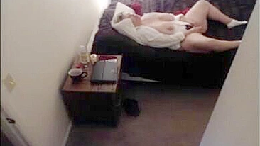 Thick Mom Caught Masturbating Her Dripping Cunt to Porn on Hidden Cam
