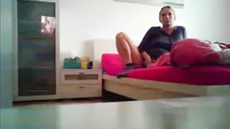 Naked Cheating Wife Squirts Hard Masturbating, Hubby Secretly Records Her Filthy Solo Show