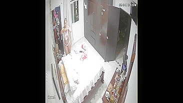 Mad Wanker Son Catches His Big Titty MILF Mommy Peelin' Off Her Panties on Spy Cam POV