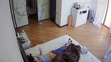 Peeping Tom's Wall Hole Spy Vid, Hot-Ass Neighbor Rubs Her Clit, Moans Like a Slut, and Cums Buckets