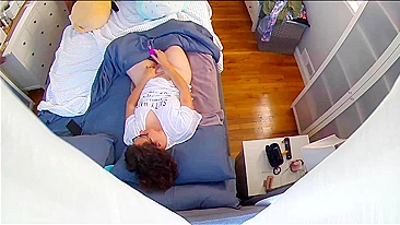 IP Camera Catches My Horny Mom Wildly Masturbating in Bed Instead Of Cleaning The House