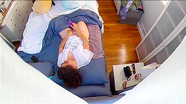IP Camera Catches My Horny Mom Wildly Masturbating in Bed Instead Of Cleaning The House