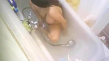 Horny Wife Fucks Herself with the Shower Stream, Hidden Cam Got Her Good!