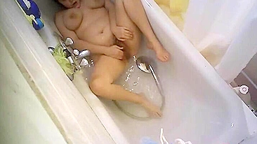 Horny Wife Fucks Herself with the Shower Stream, Hidden Cam Got Her Good!