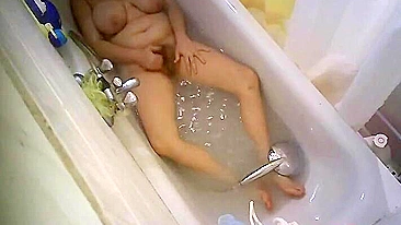 Horny Wife Fucks Herself with the Shower Stream, Hidden Cam Got Her Good!