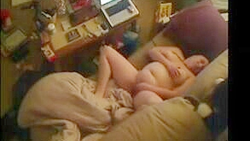 Secret IP Camera Spots My Dirty Mom Desperately Fingering in Bed, Skipping Work