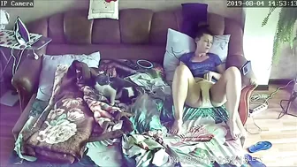 Cock Hungry Mommy Home Alone Jilling Off, Finally Caught by Son Hidden cam