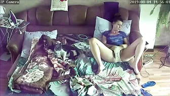 Cock Hungry Mommy Home Alone Jilling Off, Finally Caught by Son Hidden cam