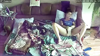 Cock Hungry Mommy Home Alone Jilling Off, Finally Caught by Son Hidden cam