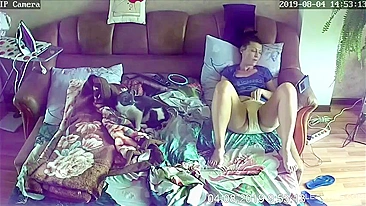 Cock Hungry Mommy Home Alone Jilling Off, Finally Caught by Son Hidden cam