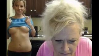 Horny Mom Joins Daughter, Streaming Big Naked Tits on Webcam  Incest-Show for Cash Earnings
