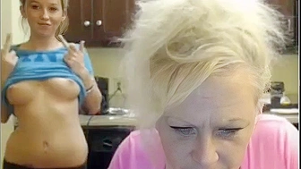 Horny Mom Joins Daughter, Streaming Big Naked Tits on Webcam  Incest-Show for Cash Earnings