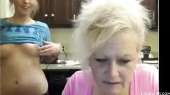 Horny Mom Joins Daughter, Streaming Big Naked Tits on Webcam  Incest-Show for Cash Earnings