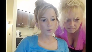Horny Mom Joins Daughter, Streaming Big Naked Tits on Webcam  Incest-Show for Cash Earnings
