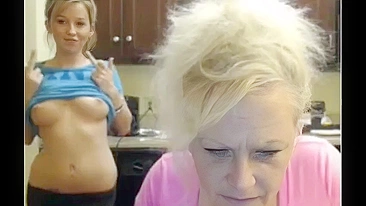 Horny Mom Joins Daughter, Streaming Big Naked Tits on Webcam  Incest-Show for Cash Earnings