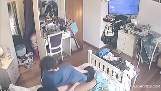 Midnight Incest Rampage, Voyeur IP Cam Films Brother's Throbbing Cock Fucked Sister's Dripping Slit