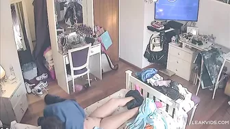 Midnight Incest Rampage, Voyeur IP Cam Films Brother's Throbbing Cock Fucked Sister's Dripping Slit