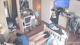 Midnight Incest Rampage, Voyeur IP Cam Films Brother's Throbbing Cock Fucked Sister's Dripping Slit