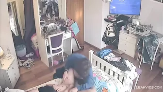 Midnight Incest Rampage, Voyeur IP Cam Films Brother's Throbbing Cock Fucked Sister's Dripping Slit