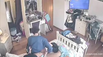 Midnight Incest Rampage, Voyeur IP Cam Films Brother's Throbbing Cock Fucked Sister's Dripping Slit