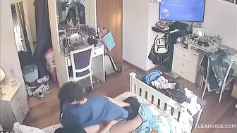 Midnight Incest Rampage, Voyeur IP Cam Films Brother's Throbbing Cock Fucked Sister's Dripping Slit