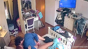 Midnight Incest Rampage, Voyeur IP Cam Films Brother's Throbbing Cock Fucked Sister's Dripping Slit