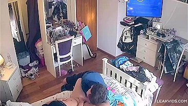 Midnight Incest Rampage, Voyeur IP Cam Films Brother's Throbbing Cock Fucked Sister's Dripping Slit