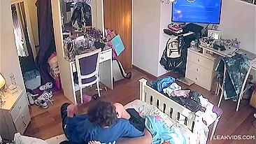 Midnight Incest Rampage, Voyeur IP Cam Films Brother's Throbbing Cock Fucked Sister's Dripping Slit