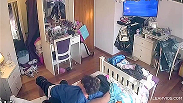 Midnight Incest Rampage, Voyeur IP Cam Films Brother's Throbbing Cock Fucked Sister's Dripping Slit