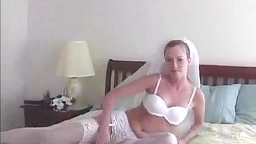 Slutty Bride On The Wedding Day Fucked Husband's Friend in Doggy While Cuckold Watches Nearby