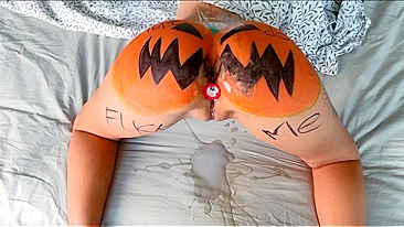 Halloween Slut Gets Gangbanged by the Whole Block,  Her Greedy Cunt Begs for More