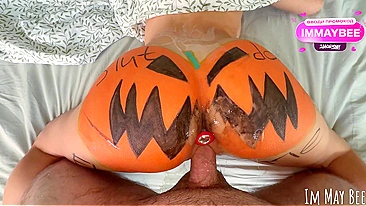 Halloween Slut Gets Gangbanged by the Whole Block,  Her Greedy Cunt Begs for More