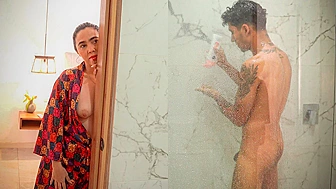 Pervy MILF Mom Peeks at Son in Shower, Masturbates, Seduces and They Pound Till Cum Drips on Her Big Ass