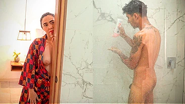 Pervy MILF Mom Peeks at Son in Shower, Masturbates, Seduces and They Pound Till Cum Drips on Her Big Ass