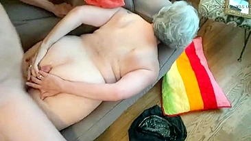 Horny 65yo Mom Sucks My Cock Dry While Dad's Out , Then I Pound Her Tight Pussy Hard