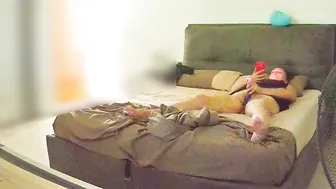 MILF's Naughty Home Alone Time, She Fucks Her Twat with Vibrator During Dirty Talk on the Phone