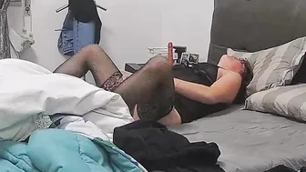 Alone and Horny, She Toys Her Slit to Orgasm, Dreaming of Swallowing a Big Load