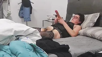 Alone and Horny, She Toys Her Slit to Orgasm, Dreaming of Swallowing a Big Load