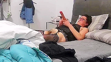 Alone and Horny, She Toys Her Slit to Orgasm, Dreaming of Swallowing a Big Load